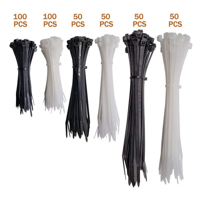 Superun Zip Tie Kit - 400 Pack Zip Ties Assorted Sizes 4 Inch, 6 Inch, 8 Inch Mix Pack in Black & White Wire Ties assortmentâ€¦ - Image 3